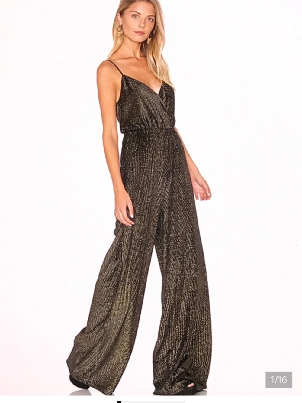 Show Me Your Mumu Black Metallic Jumpsuit Romper XS